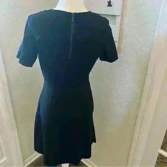 Athleta Black Short Sleeve Fit & Flare Dress with Back Zipper - Picture 6 of 8